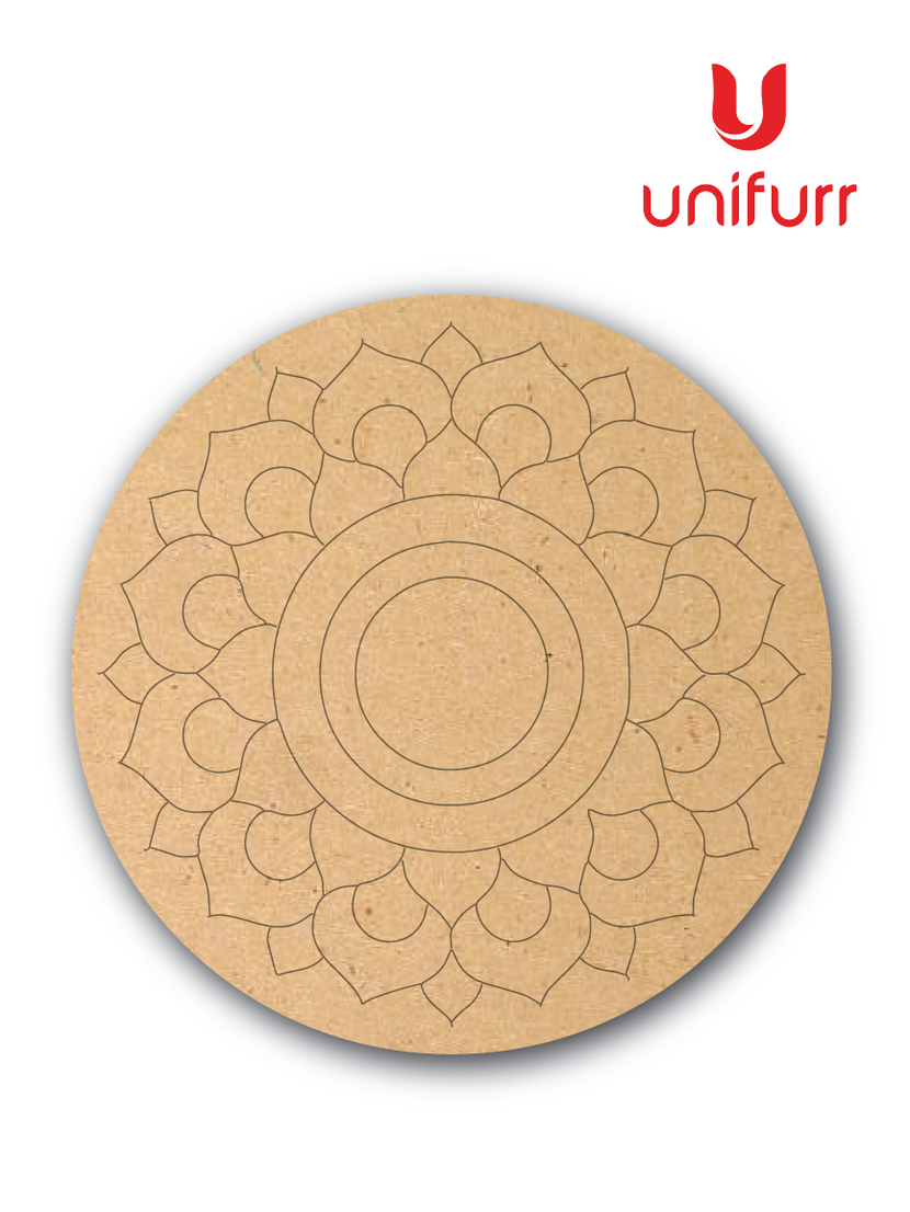 Sunflower Mandala Pre-marked MDF Cutout