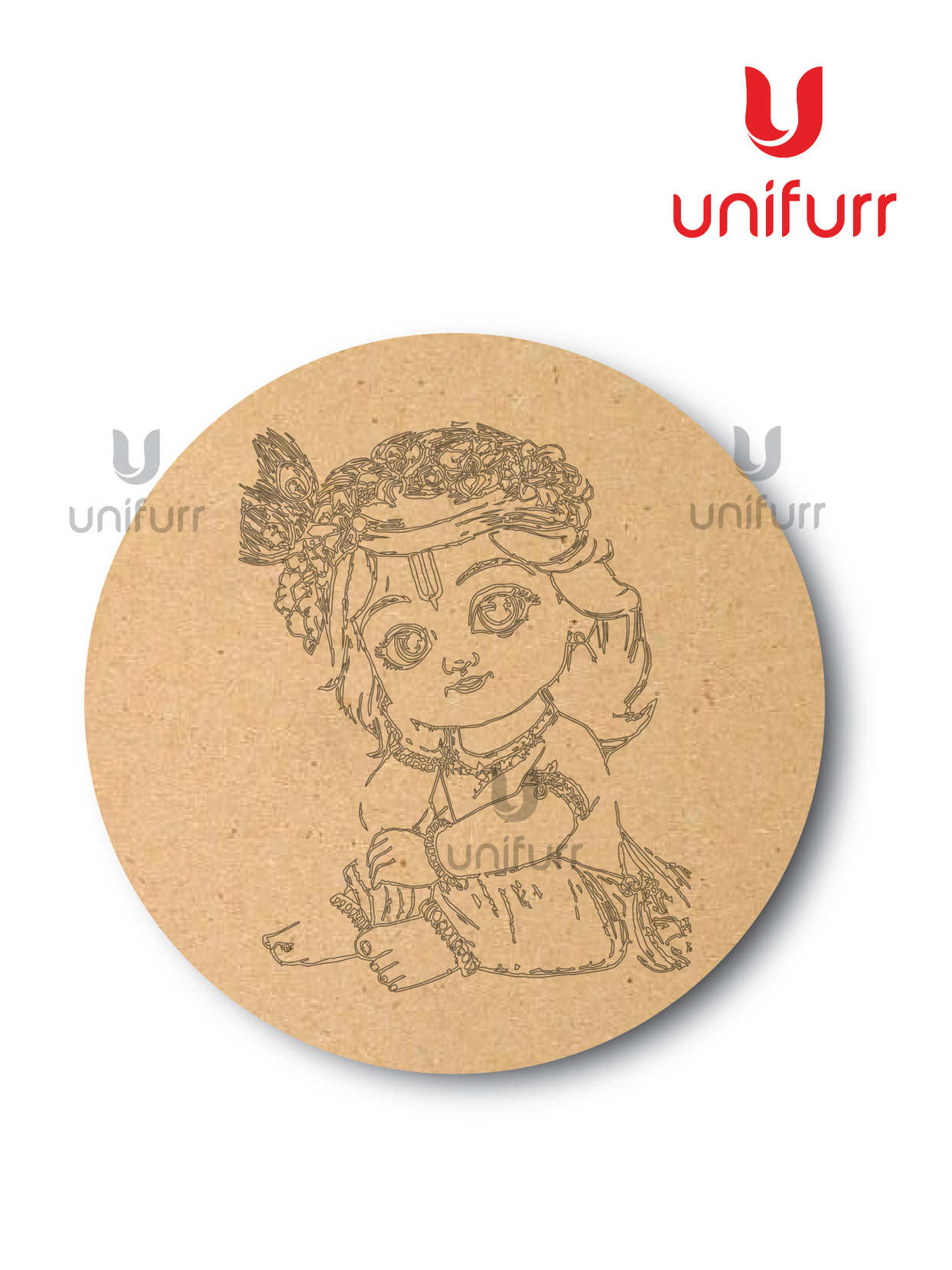 Baby Krishna Pre-marked MDF